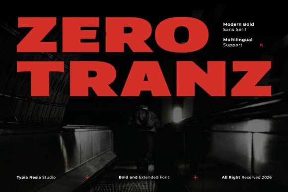 Discover Zero Tranz: Bold Modern Expanded Sport Sans