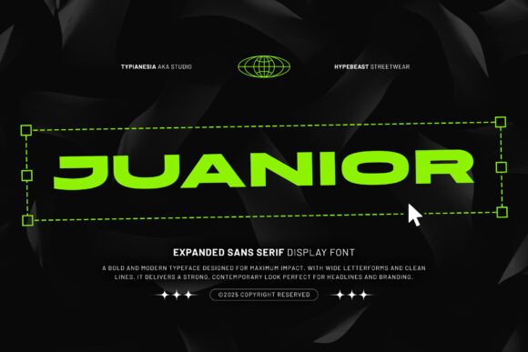 Juanior: Bold Futuristic Display Font for Impactful Design